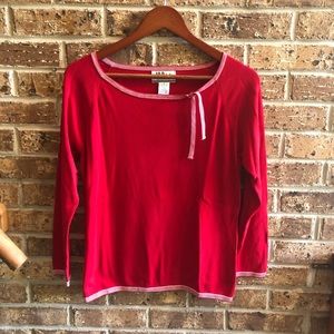 Vtg All points Bright Red blouse